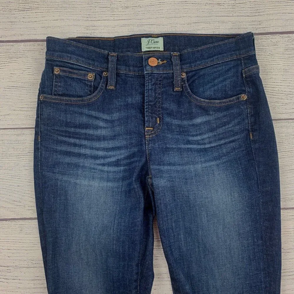 J. Crew Jeans 27 P Toothpick Skinny Dark Wash Inseam 25
